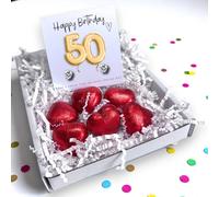 Aye Do Gifts Women's 50th Birthday Cubic Zirconia Earrings Gold Balloon Mini Gift Hamper in Silver Aye Do Gifts Silver One Size