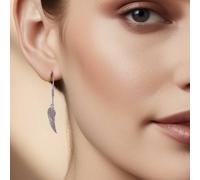 Aye Do Gifts Women's Angel Feather Drop Earrings in Silver Aye Do Gifts Silver One Size