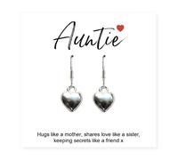 Aye Do Gifts Women's Auntie Heart Earrings with Gift Card in Silver Aye Do Gifts Silver One Size