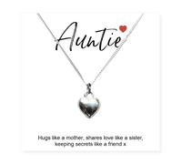 Aye Do Gifts Women's Auntie Heart Necklace & Gift Card in Silver | Size: 18 inches Aye Do Gifts Silver 18 inches