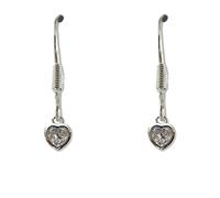 Aye Do Gifts Women's Cubic Zirconia Heart Drop Earrings in Silver Aye Do Gifts Silver One Size