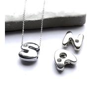 Aye Do Gifts Women's Diamante Initial Alphabet Silver Necklace | Size: 18 inches Aye Do Gifts Silver 18 inches