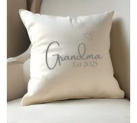 Aye Do Gifts Women's Grandma Est. 2025 Cushion in Beige | Size: 40 cm x 40 cm Aye Do Gifts Beige 40 cm x 40 cm