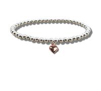 Aye Do Gifts Women's Mini Puff Heart Rose Gold Beaded Bracelet in Silver Aye Do Gifts Silver One Size