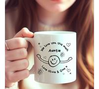 Aye Do Gifts Women's Personalised I Love You This Much Mug | Gift for Auntie, Mummy, Gran in White Aye Do Gifts White