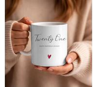 Aye Do Gifts Women's Personalised Twenty One Birthday Mug Gift | Sister Friend Daughter in White Aye Do Gifts White
