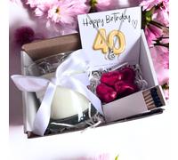 Aye Do Gifts Women's Small 40th Birthday Gold Balloon Hamper | Candle, Necklace, Chocolates in Silver | Size: 16 inches Aye Do Gifts Silver 16 inches