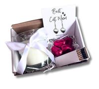 Aye Do Gifts Women's Small Best Cat Mum Gift Hamper - Heart Earrings, Chocolates & Candle in White Aye Do Gifts White
