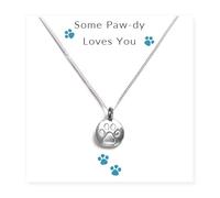 Aye Do Gifts Women's Some Paw-dy Loves You - Necklace & Gift Card in Silver | Size: 18 inches Aye Do Gifts Silver 18 inches