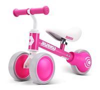 AyeKu Baby Balance Bike, 1 Year Old Girl Gifts, Bikes for Toddlers to Scoot Around with Comfortable Adjustable seat in 3 Wheels (Rose Red)