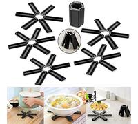 AYEMOY Heat Resistant Mat Kitchen, Design Foldable Non-slip Heat-insulating Placemat, Durable Non Slip Drink Coasters Pot Holder Insulation Pads Placement Mat Kitchen Gadget (5PC)