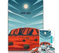 Ayers Rock Moonrise Jigsaws 1000 Pieces for Adults,Challenging Game And Family Play for Is Ideal As A Gift for The Whole Family 50x75cm
