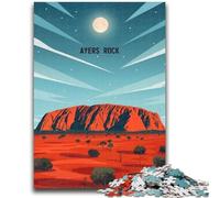 Ayers Rock Moonrise Puzzles 1000 Pieces for Teenagers, for Age 14+ Home Art Decor Family Games Christmas Birthday Gifts 1000pcs(26x38cm)