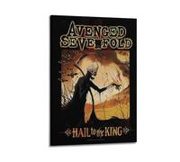 AYERWAENN Avenged Sevenfold Hail to The King Posters Aesthetic Wall Art Canvas Vintage Poster Decorative Painting Living Room Bed Room Decor08x12inch(20x30cm) Frame-style
