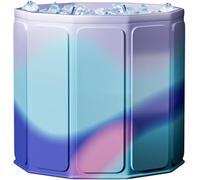 AYES 70cm Foldable Bath Tub for Adults, Portable 5-Layer Insulated Plunge Pool,Hot & Cold Soaking Tub with Dual Drain Fast Emptying, for Indoor & Outdoor Use (Purple)