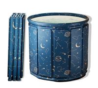 AYES Foldable Soaking Bathtub for Adults, Portable Ice Bath tub for Cold Water Therapy Training, Outdoor Plunge Tub, Bathroom Freestanding Bathtubs for Shower Spa Sauna (Planet Blue, 70cm*70cm*65cm)