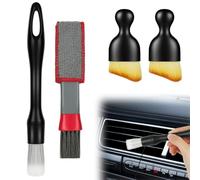AYESY Car Detailing Brush Set, 5 PCS Car Interior Brush, Soft Bristles Non-Scratch Dust Removal Brushes Tool with Storage Bag for Interior/Exterior Automotive Wheels