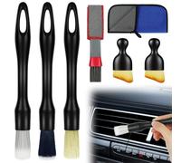 AYESY Car Detailing Brush Set, 8 PCS Car Interior Brush, Soft Bristles Non-Scratch Dust Removal Brushes Tool with Microfiber Towel and Storage Bag for Interior/Exterior Automotive Wheels