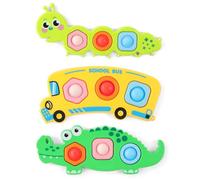 AYESY Fidget Popper Sensory Toys, 3pcs Pop Fidget Toys for Toddlers 12+ Month, Baby Montessori Toys for Stress Relief, Airplane Travel Activities, Autism Gift for Boys Girls