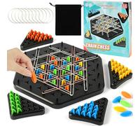 AYESY Geometric Chess Game, Chain Triangle Chess Game, Triggle Rubber Elastic Band Board Game, Kids Strategy Game Educational Brain Teaser & Puzzle, Educational Brain Desktop for 2 to 4 Players-Large