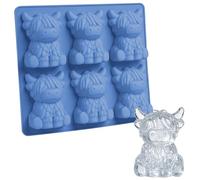 AYESY Highland Cow Ice Cube Tray, Mini Cute Highland Cow Ice Mold Silicone, BPA Free, Funny Ice Mold for Whisky Cocktails Drinks Homemade, Unique Gift for Men Women
