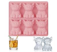 AYESY Highland Cow Ice Cube Tray, Mini Cute Highland Cow Ice Mold Silicone | BPA Free, Funny Ice Mold for Whisky Cocktails Drinks Homemade, Unique Gift for Men Women