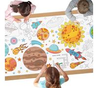 AYESY Planet Colouring Tablecloth, 72 x 30 inch Giant Colouring Poster Table Cloth, DIY Party Tablecloth, Craft Doodle