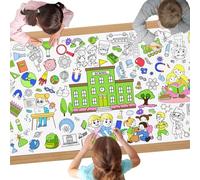 AYESY Schools Coloring Tablecloth, 72 x 28 inch DIY Kids Party Tablecloth, Giant Colouring Poster Table Cloth for Kids, Boys Girls Birthday Gift, Craft Doodle Art