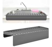 AYESY Silicone Sink Edge Protector, Splash Guard Kitchen Mat 5 Degree Tilt Angle Draining Mat for Granite Quartz Sink Countertop