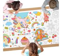 AYESY Unicorn Colouring Tablecloth, 72 x 30 inch Giant Colouring Poster Table Cloth, DIY Party Tablecloth, Craft Doodle Art