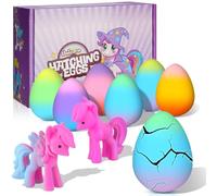 AYESY Unicorn Hatching Rainbow Eggs for Kids, Easter Gifts for Kids Toys Age 3 4 5 6 7 8, 6 Pack Magic Growing Unicorn Toys for Girls 3-8, Birthday Gift & Party Favors for Ages 3 4 5 6 7 8