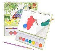 AYESY Water Colouring Book, Paint with Water Coloring Books, Water Painting Books, Magic Book Arts and Crafts Gift for Drawing, Includes Paints, Brushes and Colouring Book-Animals