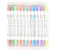 AyeVision 12 Pieces Highlighters Double Head Pen Chisel Tip Nib Assorted Colors Markers Felt tips Double-end Felt Tip Highlighter Pen Pastel Highlighters