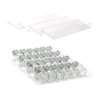 AyeVision Set of 4 Spice Jars Rack Plastic Drawer Organizer Expandable Seasoning Holder Organisation for Kitchen