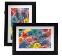 AyeVision Wall Mount Picture Frames A4 Kids Art Artwork Display Front Opening Changeable Photo Album Document Frames (Black)