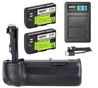 ayex Battery Grip Compatible with Canon EOS 6D Mark II Including 2 x LP-E6N Batteries + 1 x USB Dual Charger