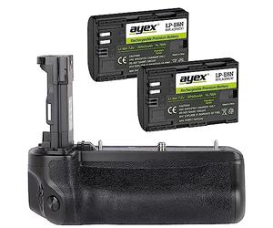 ayex Battery Grip Compatible with Canon EOS R5 & R6 such as BG-R10 Including 2 x LP-E6N Batteries Compact Handle for Comfortable and Secure Hold Ergonomic and Robust