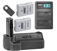 ayex Battery Grip Set Compatible with Nikon D3400 Incl. 2x EN-EL14 Batteries, USB Dual Charger & IR Remote