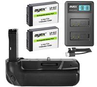ayex Battery Grip Suitable for Canon EOS 800D, 77D, 9000D, Rebel T7i, Kiss X9i Similar to BG-1X + 2 x LP-E17 Batteries + USB Dual Charger