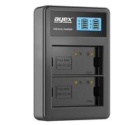 ayex Dual USB charger for Nikon Li-Ion batteries type EN-EL3e - charging via USB plug, laptop, power bank or PC - LCD display with charge level indicator