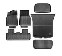 AYEXNSV TPE Floor Mats & Cargo Liner Compatible for Tesla Model Y Launch Juniper 2025+ All Weather Trunk Mat Floors Backrest Pad(A-3,LHD)