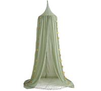 AYGCI Bed Canopy Cotton Round Dome Princess Hanging Mosquite Net Castle Reading Nook Play Tent for Nursery Bedding Room Decor (Green)