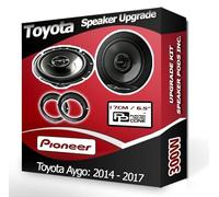 Aygo Speaker upgrade Front door Pioneer car speakers 6.5" 17cm + Rings 300W