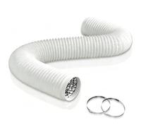 Aygrochy 100mm Aluminium PVC Ventilation Ducting, 3 Metres Air Duct Flexible Hose with 2 Hose Clamps, for Universal Tumble Drier, Cooker Hood, Exhaust Fan