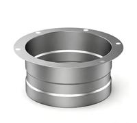Aygrochy Ducting Flange 150mm Duct Connector Round Flange Metal Ventilation Wall Flange for Dryer, Extractor Pipe, Bathroom Fan Duct