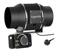 Aygrochy Inline duct Fan 150mm/6 inch, Extractor Fan with Variable Speed Controller, using for Bathroom, Office, Grow Tents, EC motor 2800 rpm, UK Plug