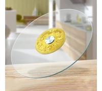 AYHARYLH Lazy Susan Tempered Glass 80 Cm (30 Inch) Swivel Large Tabletop Serving Plate Heavy Duty Turntable Round Dining Table Turntable Round Clear Dining Table Tray For Dining Table Serving Plate