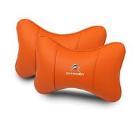 AYHYA 2 Pcs Car Neck Pillow for Citroën Relay 2006-2025 X250, Soft Leather Headrest, Car Seat Head Cushion for Driver or Passenger, Head Rest Support, Accessories for Driving,Orange