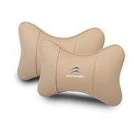 AYHYA 2 Pcs Car Neck Pillow for Citroën Saxo 1996-2003, Soft Leather Headrest, Car Seat Head Cushion for Driver or Passenger, Head Rest Support, Accessories for Driving,Beige