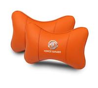 AYHYA 2 Pcs Car Neck Pillow for MG 6 2010-2016, Soft Leather Headrest, Car Seat Head Cushion for Driver or Passenger, Head Rest Support, Accessories for Driving,Orange